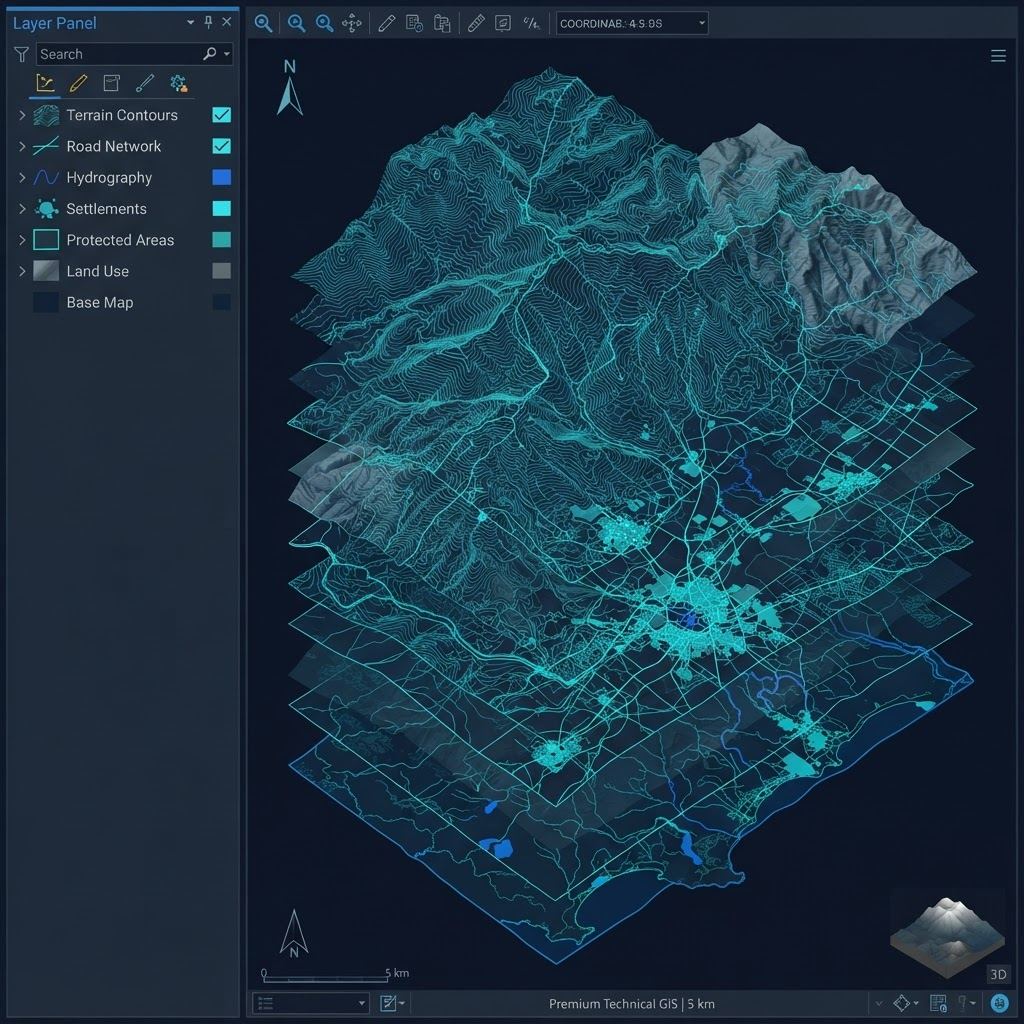 GIS platform with spatial data supporting an engineering project