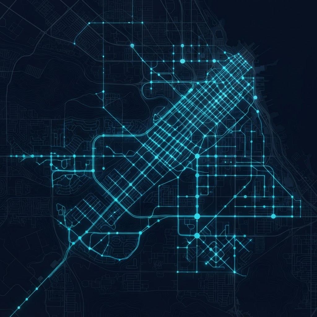 Utility network map with underground infrastructure